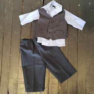 Baby Boy Church Outfit 3 Piece Navy Blue 3-6 Month